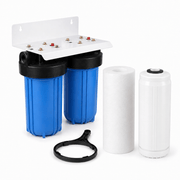 10" Double Big Blue Whole House Water Filter System – 5 Micron Sediment & Tannin Reduction Cartridge - Filter Flair