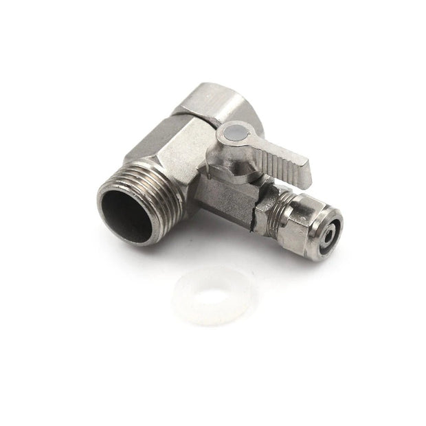 3 Way Angled Stop Valve - 1/2" F x 1/2" M x 3/8" Push Fit - Filter Flair