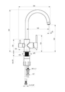 Deante Swan Neck 3 Way Filtered Water Tap in Chrome - Filter Flair
