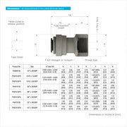 John Guest Female Adapter - 1/2" Female BSP x 5/16" Push Fit - Filter Flair