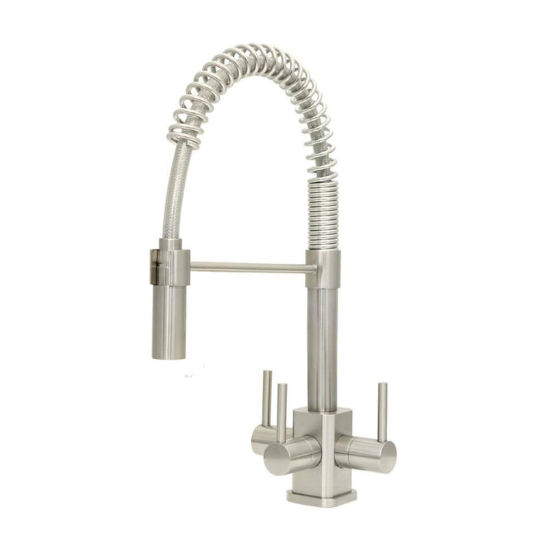 Acquapuro Milano SQ 3 Way Filtered Water Tap in Brushed Steel - Filter Flair