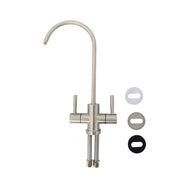 Dual Lever Swan Neck Tap in Stainless Steel for Filter & RO Systems - Filter Flair