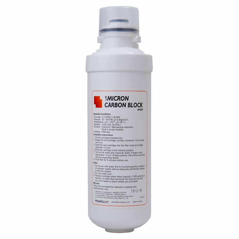 Block Microfilter Plugged In Microfilter M9MP 1 Micron Carbon Block Replacement Water Filter Cartridge