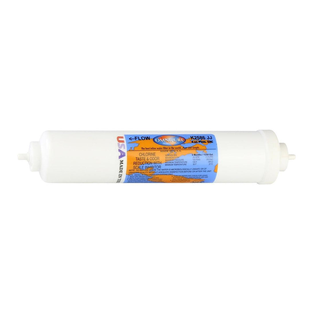 Omnipure K2586JJ GAC Inline Water Filter with Scale Inhibitor - Filter Flair
