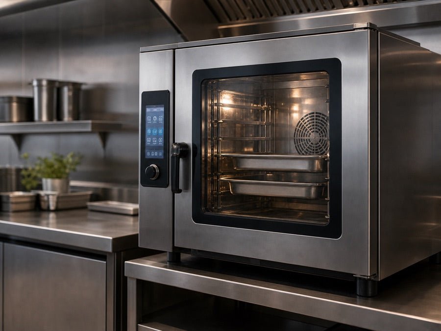 Commercial combi steam oven in a kitchen