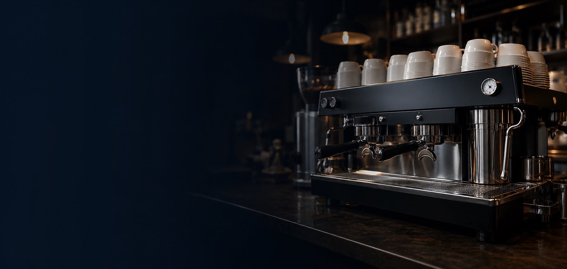 Espresso machine in a commercial cafe setting